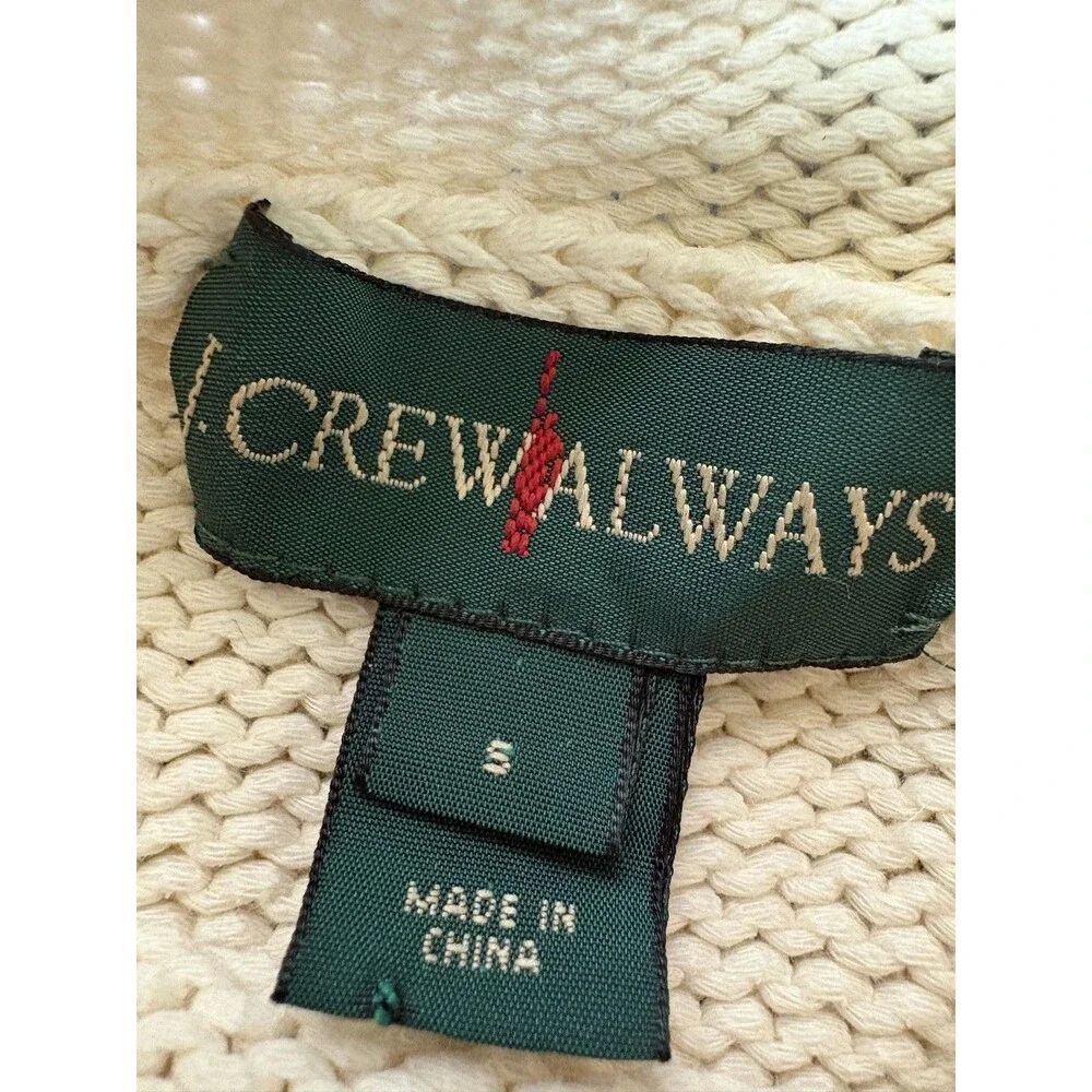 J.CREW Sweater Mens S Beige Knit Mock Neck Cotton Nylon Pullover Long Sleeve